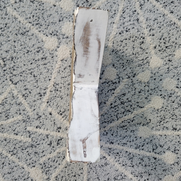 Farmhouse Rustic Gold & White Wooden K - Picture 4 of 10